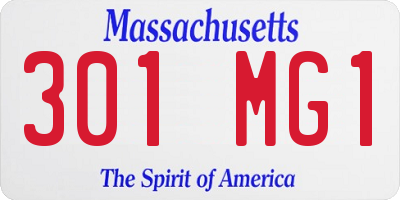 MA license plate 301MG1