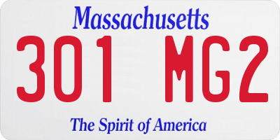 MA license plate 301MG2