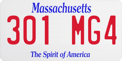 MA license plate 301MG4