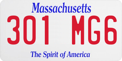 MA license plate 301MG6