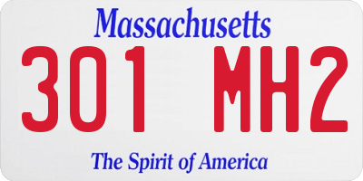 MA license plate 301MH2