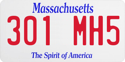 MA license plate 301MH5