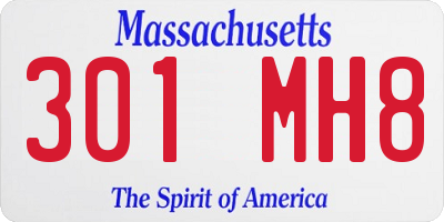 MA license plate 301MH8