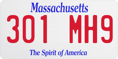 MA license plate 301MH9