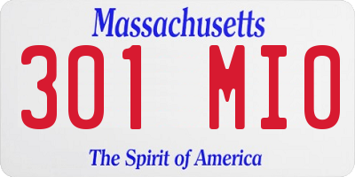 MA license plate 301MI0