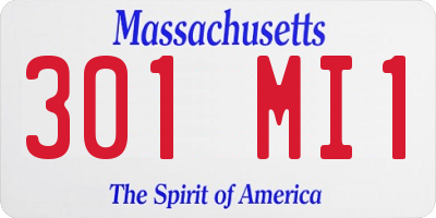 MA license plate 301MI1