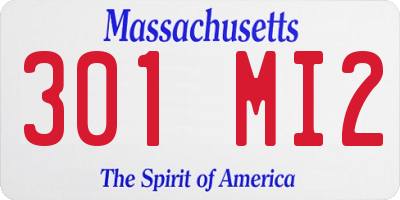 MA license plate 301MI2