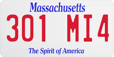 MA license plate 301MI4