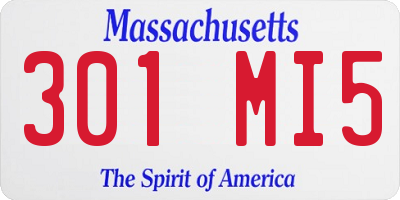 MA license plate 301MI5