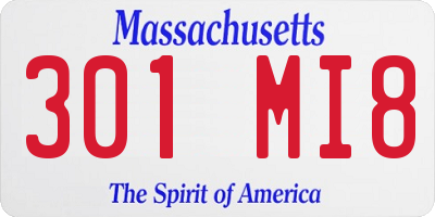 MA license plate 301MI8