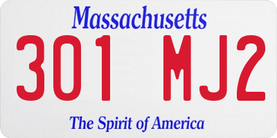 MA license plate 301MJ2