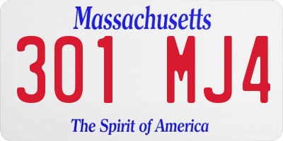 MA license plate 301MJ4