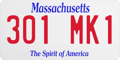 MA license plate 301MK1