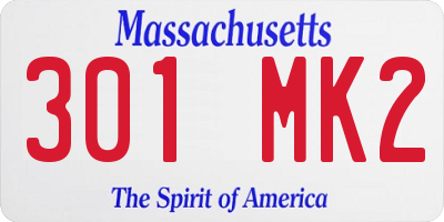 MA license plate 301MK2