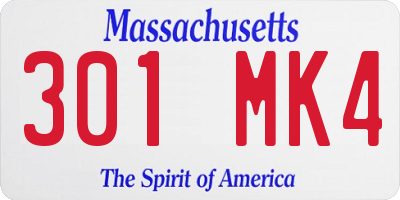 MA license plate 301MK4