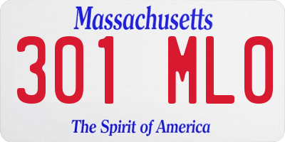 MA license plate 301ML0