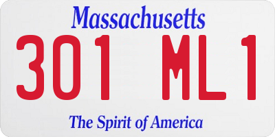 MA license plate 301ML1