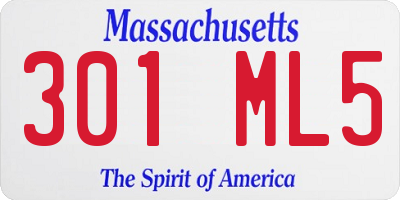 MA license plate 301ML5