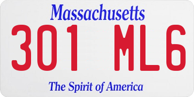 MA license plate 301ML6
