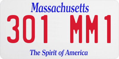 MA license plate 301MM1