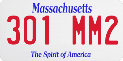 MA license plate 301MM2