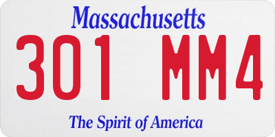MA license plate 301MM4