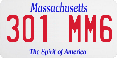 MA license plate 301MM6