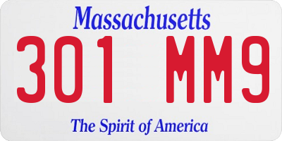 MA license plate 301MM9