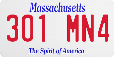 MA license plate 301MN4