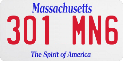MA license plate 301MN6