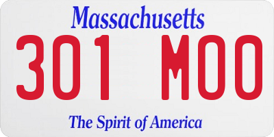MA license plate 301MO0