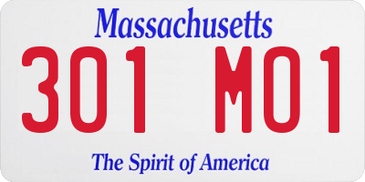 MA license plate 301MO1