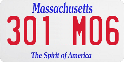 MA license plate 301MO6