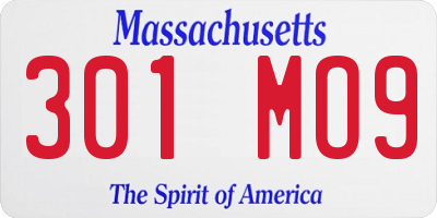 MA license plate 301MO9