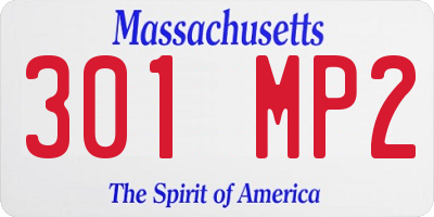 MA license plate 301MP2