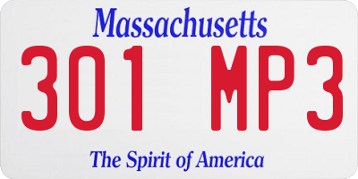 MA license plate 301MP3