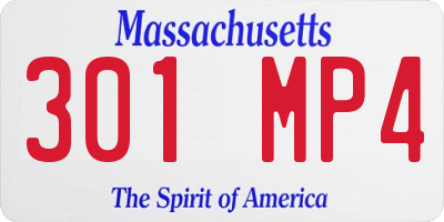 MA license plate 301MP4