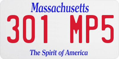 MA license plate 301MP5