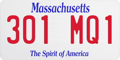 MA license plate 301MQ1