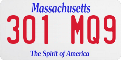 MA license plate 301MQ9