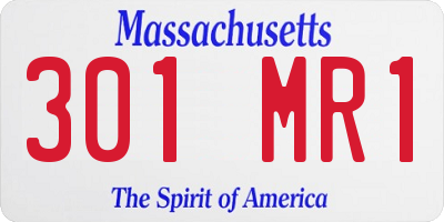 MA license plate 301MR1