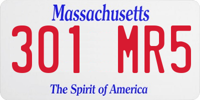 MA license plate 301MR5