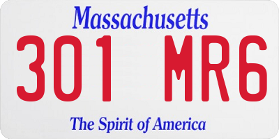 MA license plate 301MR6