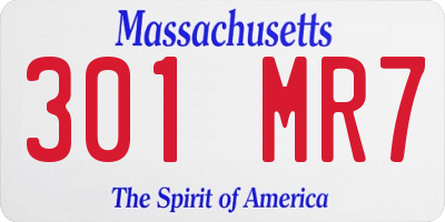 MA license plate 301MR7