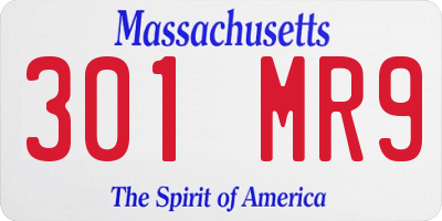 MA license plate 301MR9
