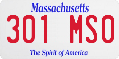 MA license plate 301MS0