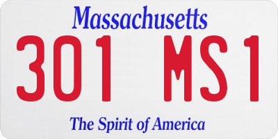 MA license plate 301MS1