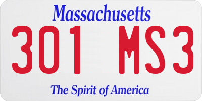 MA license plate 301MS3