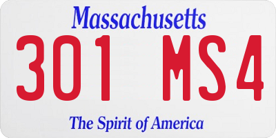MA license plate 301MS4