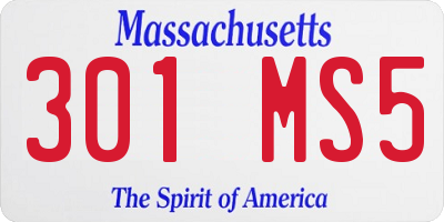 MA license plate 301MS5